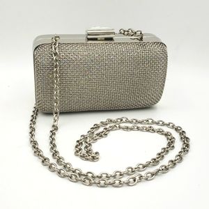 EXPRESSIONS NYC Silver Glittery Cross Body Clutch